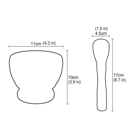 Resin Mortar and Pestle Set, Guacamole Bowl Molcajete Grinder Garlic Spices Herbs Mortar Pestle Set, Great for Guacamole Spice,Cooking Tools Supplies, Small 4.3 Inch Holds 1.5 Cups,Not Made by Stone