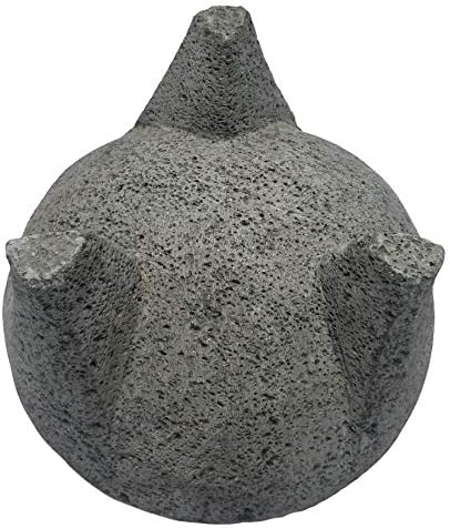 Made in Mexico Genuine Mexican Manual Guacamole Salsa Maker Volcanic Lava Rock Stone Molcajete/Tejolote Mortar and Pestle Herbs Spices Grains 8" Large