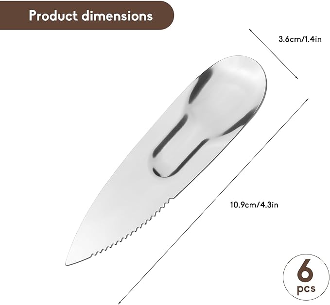 Stainless Steel Kiwi Knife and Spoon, 2-in-1 Flexible Kiwi Peeler and Fruit Scoop Tool, Multipurpose Mango Slicer and Avocado Cutter for Kitchen and Travel, Silver