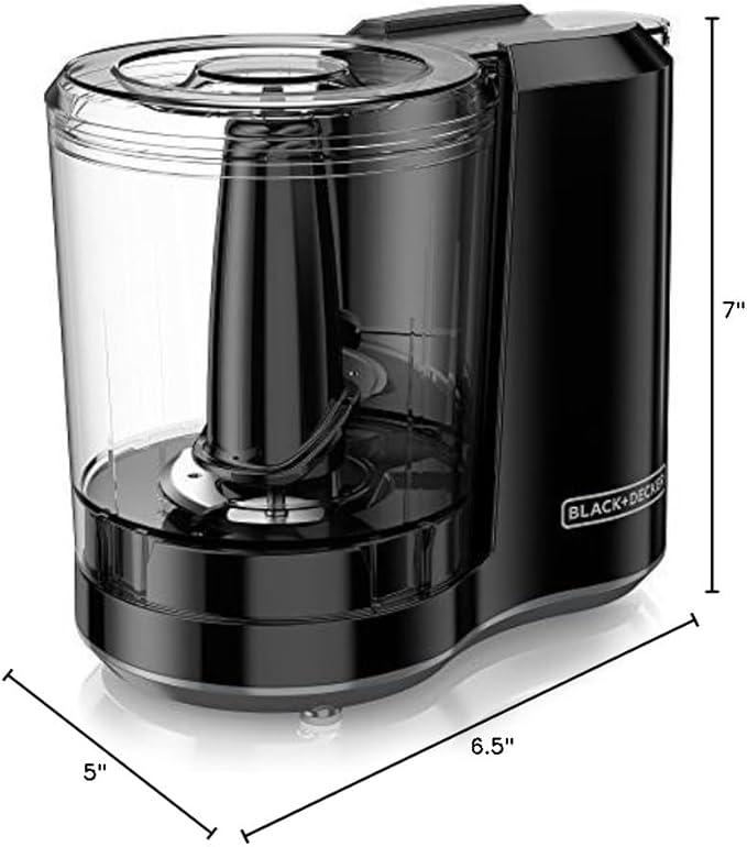 BLACK+DECKER,Improved Assembly,HC300B FreshPrep 3-Cup Electric Food Chopper,capacity,(Pack of 2)