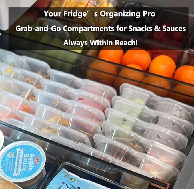 30 Sets Reusable Snack Containers Double Compartment Snackle Box Container with Lids - Leak-Proof BPA-Free Food Storage, Condiments Portion Control Dip Cups for Kids School Lunches, Meal Prep, Takeout