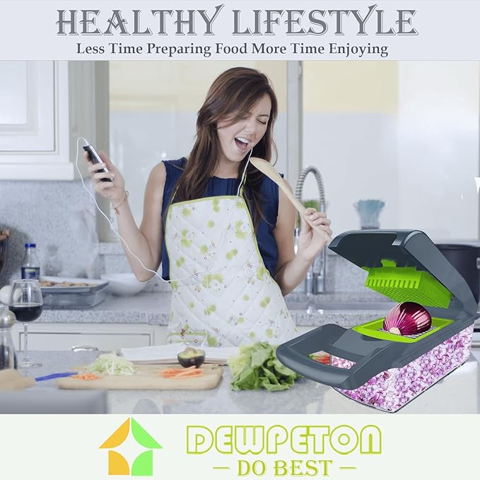 Pro-Series 20-in-1 Mandoline Slicer & Spiralizer, Veggie Chopper with Container, Home Essential Kitchen Gadget
