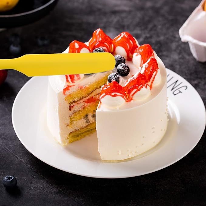 4pcs Silicone Spatula Set Heat Resistant Cake Cream Butter Spatulas Mixing Batter Scraper Non-Stick Flexible Baking Cooking Tool 4 Colors (mix color-2)