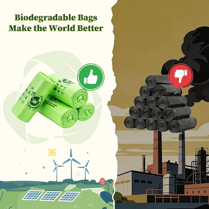 Small Trash Bags 1.2 Gallon, 120 Count Bathroom Garbage Bags, Compost Bin Liners for 1-2 Gallon Trash Can, Small Trash Bags Bathroom Strong and Tough for Kitchen Office