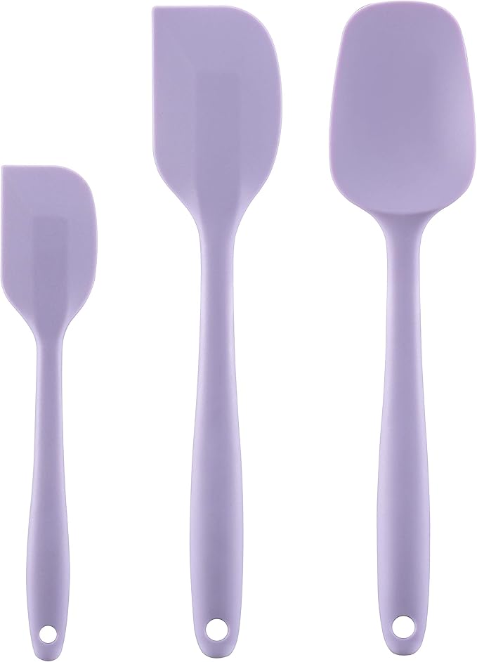 Silicone Spatula Set - Rubber Spatula - 600°F Heat Resistant Baking Spoon & Spatulas (Lavender)