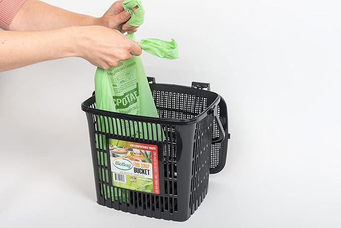 2.6 Gallon Compostable Bags with Handles by BioBag, 150 Count, BPI Certified, Meets ASTM D6400 Standards, Made in USA, Easy-Carry Kitchen Bin Liners