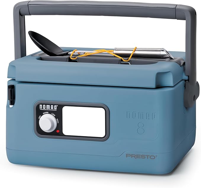 Presto 06017 8-Quart Nomad Traveling Slow Cooker, Blue