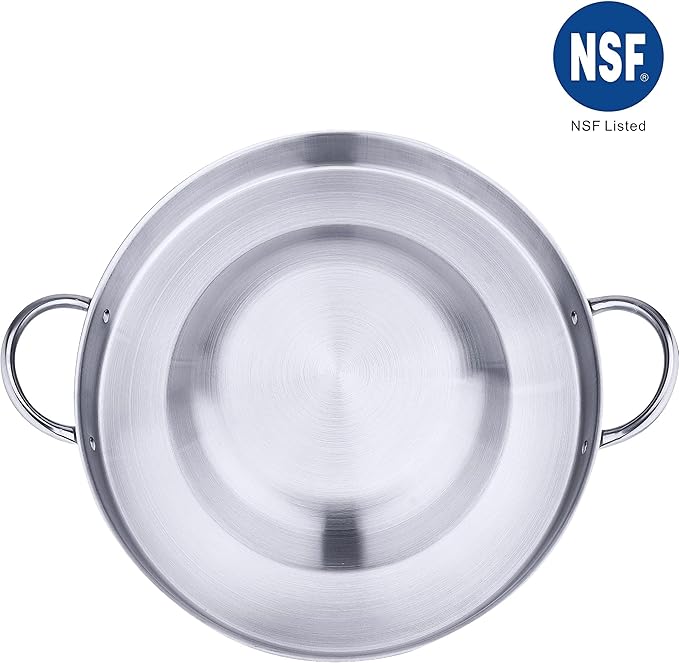 ARC, CM54 NSF Approval 21.25" Heavy Duty Stainless Steel Convex Comal Cazo Griddle Fryer Cookware, Mexican Style Wok, Great Comal para Tacos Tortillas Maker, Cooking Disco Camping (21.25'' X 2.12'')