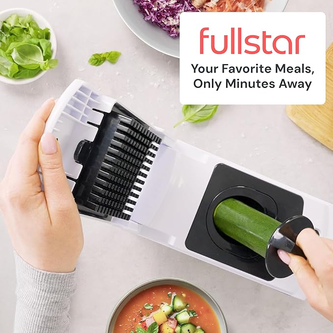 Fullstar The Original Pro Chopper - Vegetable Chopper and Spiralizer, Food Chopper with Container, Fruit Slicer, Kitchen Gadgets & Gifts, Home Essentials (2 in 1, White)