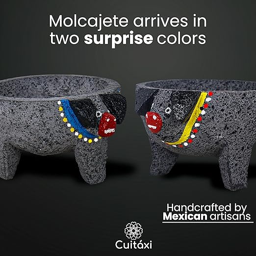 Pig Molcajete Mexicano Volcanic Rock Handmade | Mexican Lava Rock Bowl | Mortar and Pestle | Guacamole Maker