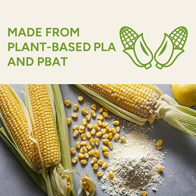 1.3 to 1.6 Gallon Compostable Trash Bags, 35 Count Green Compost Bags for Countertop Bin, Food Waste, Dispenser Packs Organic Biodegradable Bags BPI Certified Meet ASTM D6400 Standard