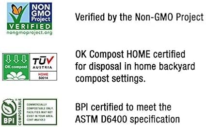 13 Gallon Tall Kitchen Compostable Trash Bags by BioBag, 48 Count, BPI Certified, Meets ASTM D6400 Standards, Made in USA, Food Scrap Bin Liners