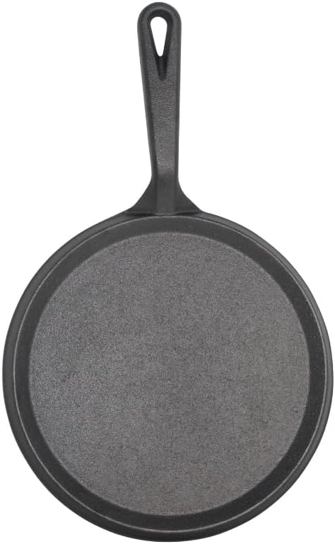 IMUSA 9.5in Preseasoned Cast Iron Comal for Tortillas, Arepas, Quesadillas, Heating & Searing, Heavy-Duty Flat Griddle