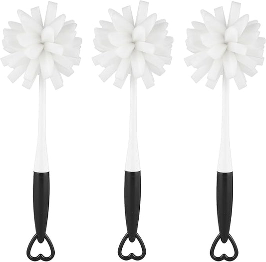 ALINK Bottle Glass Dish Sponge Cleaning Brush with Handle, Pack of 3