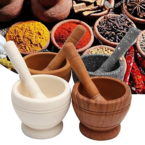 Resin Mortar and Pestle Set, Guacamole Bowl Molcajete Grinder Garlic Spices Herbs Mortar Pestle Set, Great for Guacamole Spice,Cooking Tools Supplies, Small 4.3 Inch Holds 1.5 Cups,Not Made by Stone