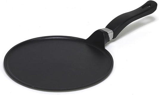 IMUSA USA 9.5" Nonstick Soft Touch Comal/Griddle with Soft Touch Handle, Black