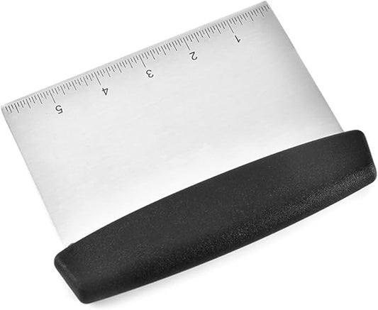 Bench Scraper, Stainless Steel Scraper Food Tool,Dough Scraper and Pastry Cutter With Scale,Food Chopper Baking Supplies Kitchen Gadgets (Black)