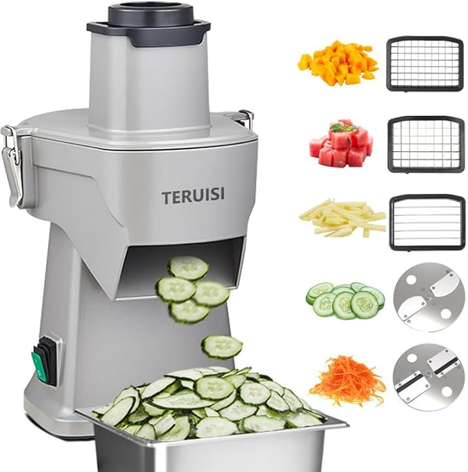 4-In-1 Electric Vegetable Chopper, 200W Vegetable Slicer Food Processor, Veggie Food Cutter With Slicing Shredding Dicing And Striping Function For Commercial Home Use