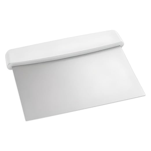 OCS Parts 6-Inch Stainless Steel Dough Cutter and Bench Scraper | White Handle | Cutter for Pizza Dough, Bread, and Pastry Dough | Multipurpose Kitchen Utensil