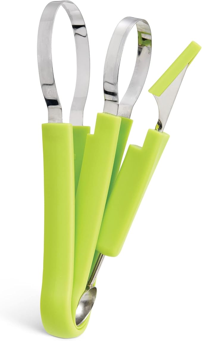HIC Kitchen 4-in-1 Fruit Tool Set, Stainless Steel Blades