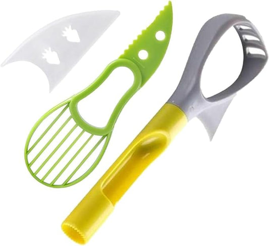 Kopida 3-in-1 Avocado Slicer, Avocado Peeler Tool Multi Function Avocado Slicer - Green Avocado Cutter and Scooper for Fruits & Vegetable, Peel Avocado, Avocado Separator Shredder Fruit Core Remover