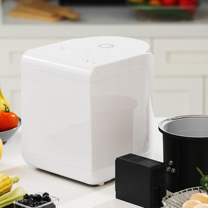 Airthereal R500 Electric Kitchen Composter with SHARKSDEN Tri-Blade | Turns Food Scraps into Dry Fertilizer in 4 Hours | Odorless Countertop Waste Recycler, 2.5L, Dishwasher Safe (Glossy Pearl White)