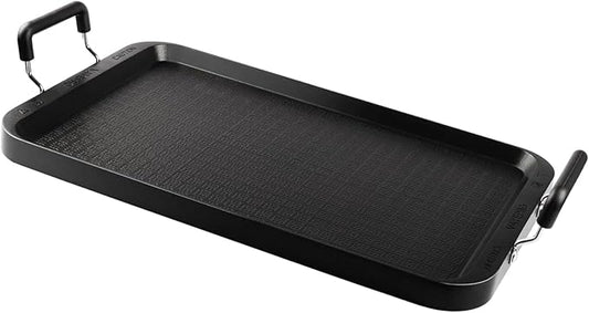 Vayepro Stove Top Flat Griddle, 17 Inch 2 Burner Griddle Pan for Stove Top Grill, Aluminum Pancake pan, Non-Stick Charcoal Grill For Outdoor/Camping
