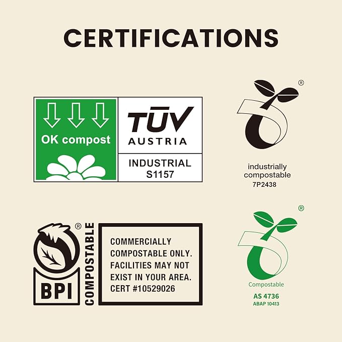 SUPERBIO 3 Gallon Compostable Food Waste Bags, 80 Count, Food Scrap Bags with Handles, ASTM D6400, BPI and OK compost INDUSTRIAL