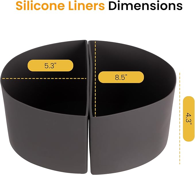 Sunvivi 6 Quart Programmable Slow Cooker with 2 in 1 Silicone Liners, Multi-Cooker Food Warmer with Digital Timer, Adjustable Tempature Control, Dishwasher Safe Parts, Silver