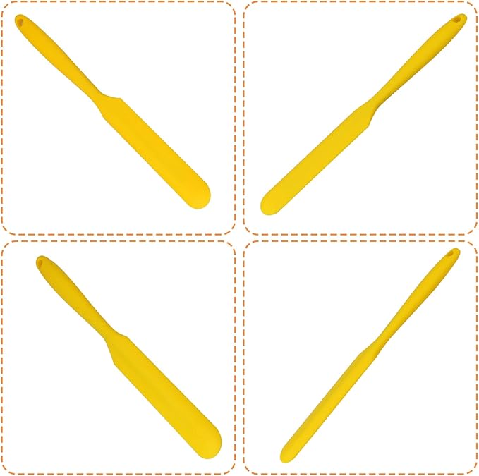 4pcs Silicone Spatula Set Heat Resistant Cake Cream Butter Spatulas Mixing Batter Scraper Non-Stick Flexible Baking Cooking Tool 4 Colors (mix color-2)