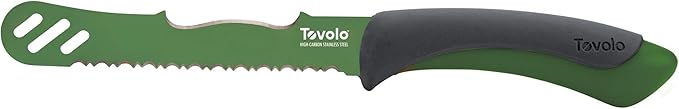 Tovolo 5.75" Slicer with Comfort Grip Handle, Serrated Kitchen Knife for Avocados with Pitter & Masher, Sharp High-Carbon Steel Blade, Dishwasher, 1 Count (Pack of 1), Pesto