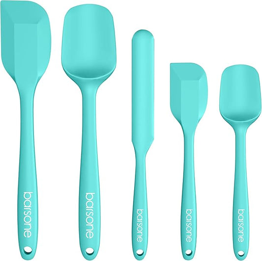 Barsone 5-Piece Silicone Spatula Set - Heat Resistant 446°F Food Grade BPA Free, Nonstick Cookware Safe Dishwasher Safe Kitchen Tools for Baking, Cooking, Stirring, Multicolor.