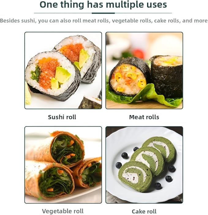 Sushi Roll Maker Kit for Beginners - Complete Sushi Rolling Kit with Easy-to-Use Design, Perfect for California Rolls & Homemade Sushi Night