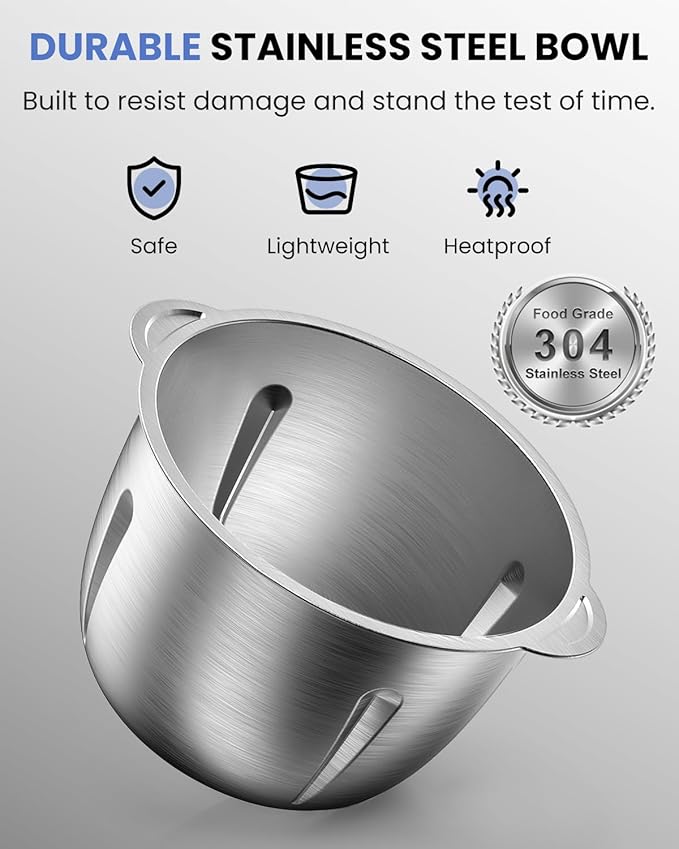 LINKChef Food Processor Small, 6 Cup Food Chopper with Container, 1.5L 250W Electric Meat Grinder for Home Use, Stainless Steel Mini Food Processor for Kitchen, Vegetable, Onion, Garlic, Salad