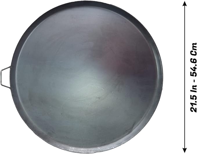 Comal Para Tortillas Grandes 21.5 Inch Redondo for Tortillas y Quesadilla Carbon Steel Heavy Duty Metal Handle