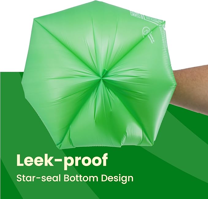 3 Gallon Compostable Food Scrap Bags, 100 Bags Compost Bags for Countertop Bin, BPI Certified and Meet The ASTM D6400 Standard