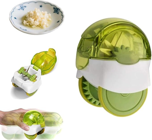 1 Pcs Garlic Chopper Professional Manual Garlic Crusher with Roller Cutter for Kitchen Tool, Easy to Clean