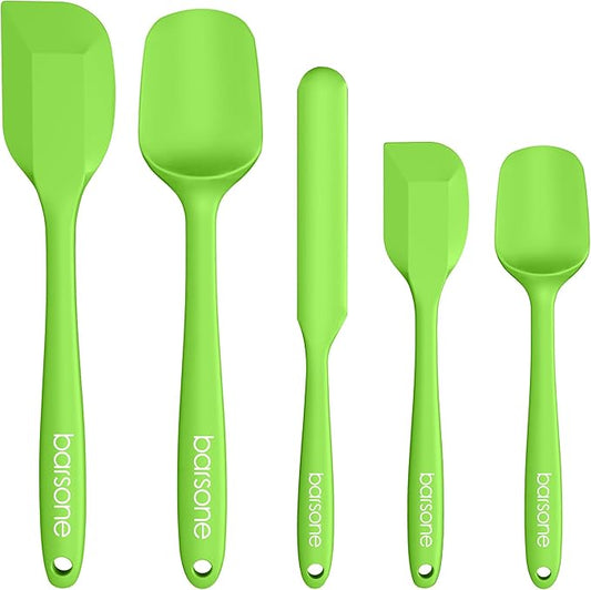 Barsone 5-Piece Silicone Spatula Set - Heat Resistant 446°F Food Grade BPA Free, Nonstick Cookware Safe Dishwasher Safe Kitchen Tools for Baking, Cooking, Stirring, Multicolor.