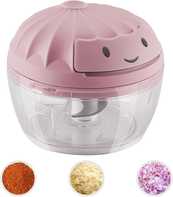 Manual Food Chopper Vegetable Cutter Onions Cutter Garlic Dicer Grinder Veggie Chopper with Container 160ML