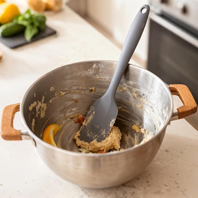 Silicone Spatula Set - Rubber Spatula - 600°F Heat Resistant Baking Spoon & Spatulas(Dark Grey)