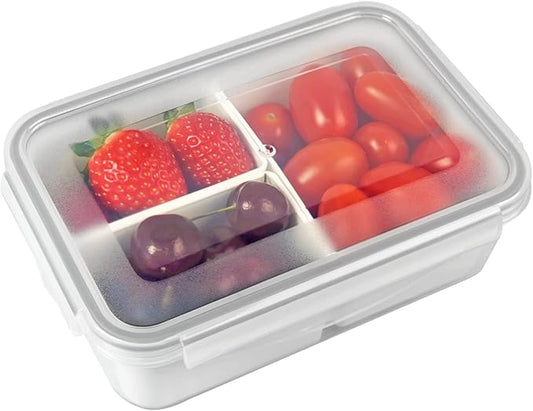 carrotez Food Storage Container with 3 Removable Compartments (Asymmetrical), Reusable, BPA Free, 4.64 Cup (1100ml)