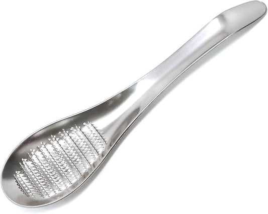 Honbay 1PCS Stainless Steel Garlic Ginger Fruits Root Vegetable Grater Grinder Spoon for Kitchen