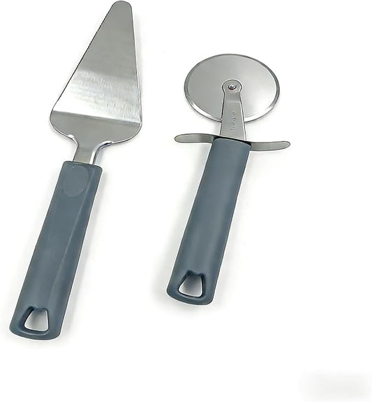 Pizza Cutter ChefPizza Wheel Cutter and Pie Server, Pizza Spatula Nonstick Stainless Steel Sharp Blade Rocker Slicer Stainless Steel Blade (Pizza Cutter Wheel& pie server)