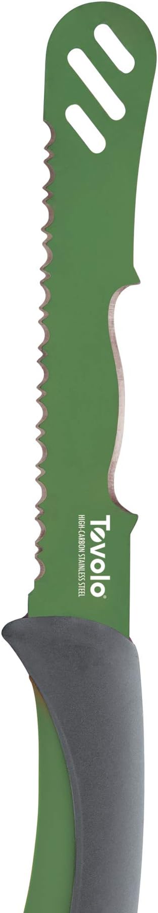 Tovolo 5.75" Slicer with Comfort Grip Handle, Serrated Kitchen Knife for Avocados with Pitter & Masher, Sharp High-Carbon Steel Blade, Dishwasher, 1 Count (Pack of 1), Pesto