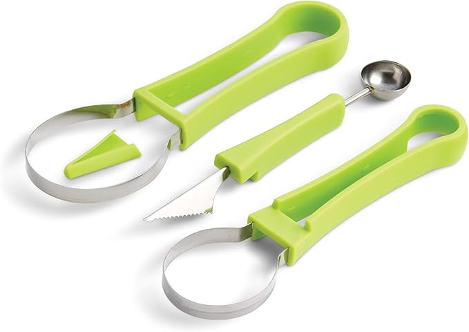 HIC Kitchen 4-in-1 Fruit Tool Set, Stainless Steel Blades
