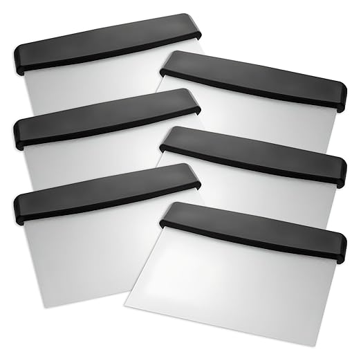 OCS Parts 6-Pack 6" Stainless Steel Dough Cutter and Bench Scraper | Black Handle | Cutter for Pizza Dough, Bread, and Pastry Dough | Multipurpose Kitchen Utensil