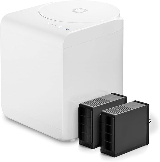 Airthereal R500 Electric Kitchen Composter with SHARKSDEN Tri-Blade | Turns Food Scraps into Dry Fertilizer in 4 Hours | Odorless Countertop Waste Recycler, 2.5L, Dishwasher Safe (Glossy Pearl White)