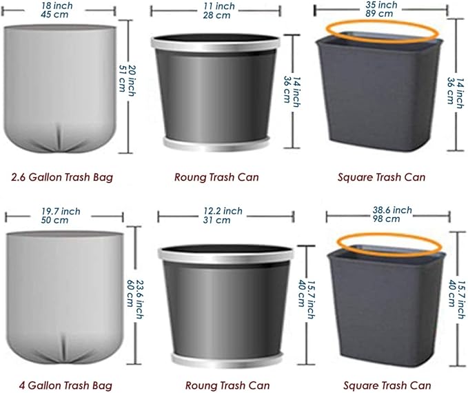 Small Trash Bags 2.6 Gallon - Bathroom Garbage Bag Biodegradable Kitchen Trash Can Liners Compostable Trash Bin Bags Plastic White Wastebasket Liners Mini Clear Trashbags for Office Dorm Bedroom Car