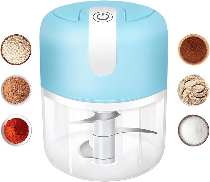 Garlic Chopper, 250ML Portable Electric Garlic Chopper with USB Charging Function, Wireless Food Processor for Chili, Fruit, Meat, Ginger, Onion etc