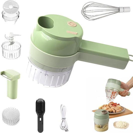 5 in 1 Electric Vegetable Chopper, Smart Kitchen Appliances, Mini Handheld Vegetable Chopper Set, Electric Vegetable Cutter with Egg Beater and Clean Brush